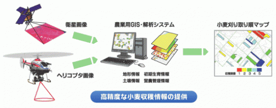 小麦刈り取り順マップ提供サービス